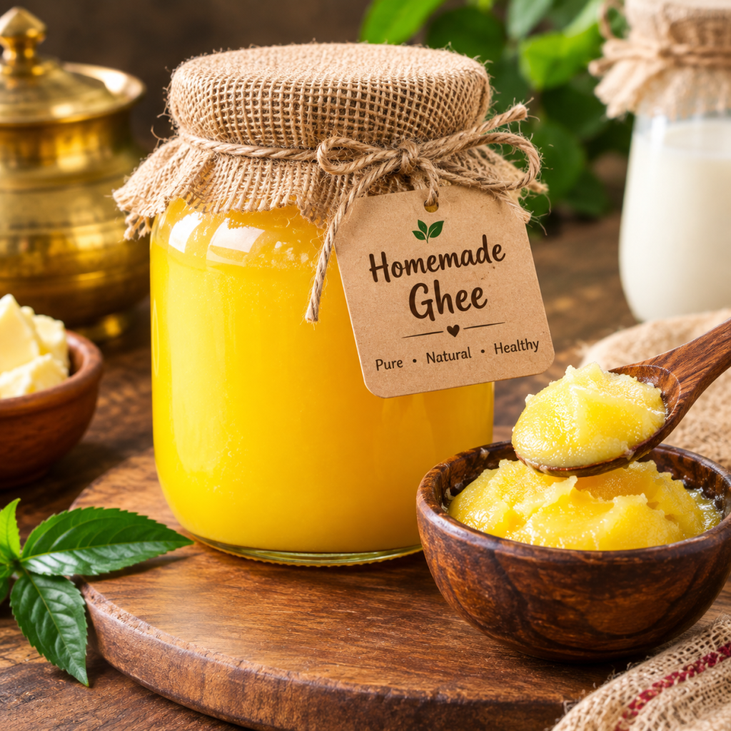 homemade ghee rustic still life